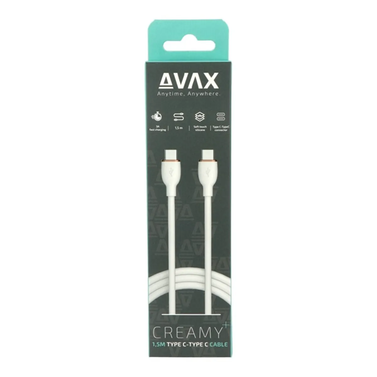 AVAX CB622 Creamy type-c 60W gyorstöltés 1,5 m fehér-roséarany #3