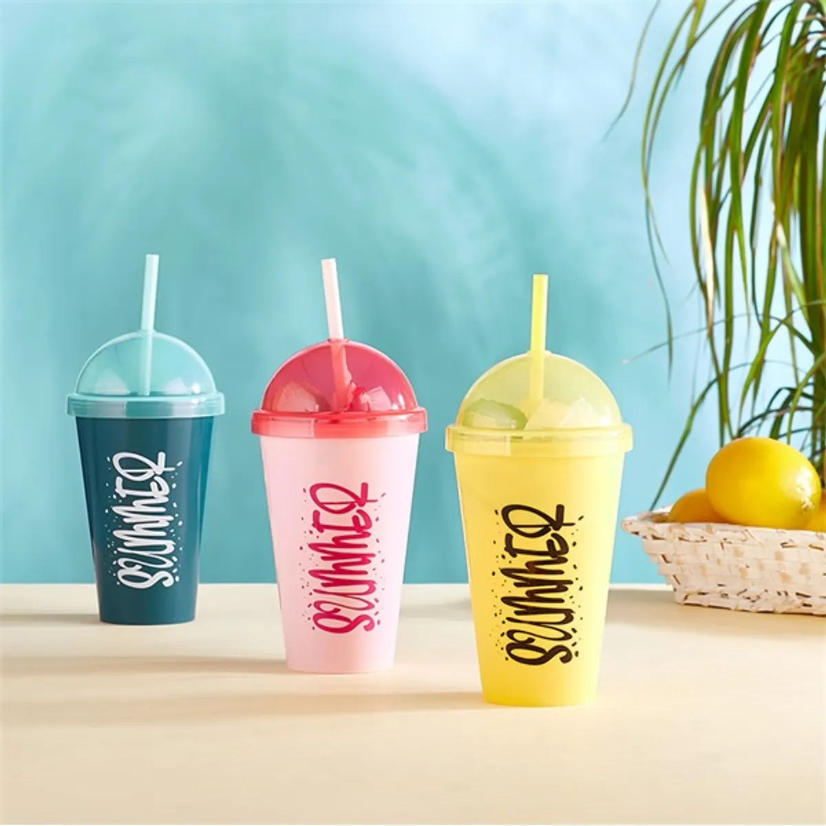 LUXPLASTIC L-00850 Sumer pohár szívószállal 450 ml #2