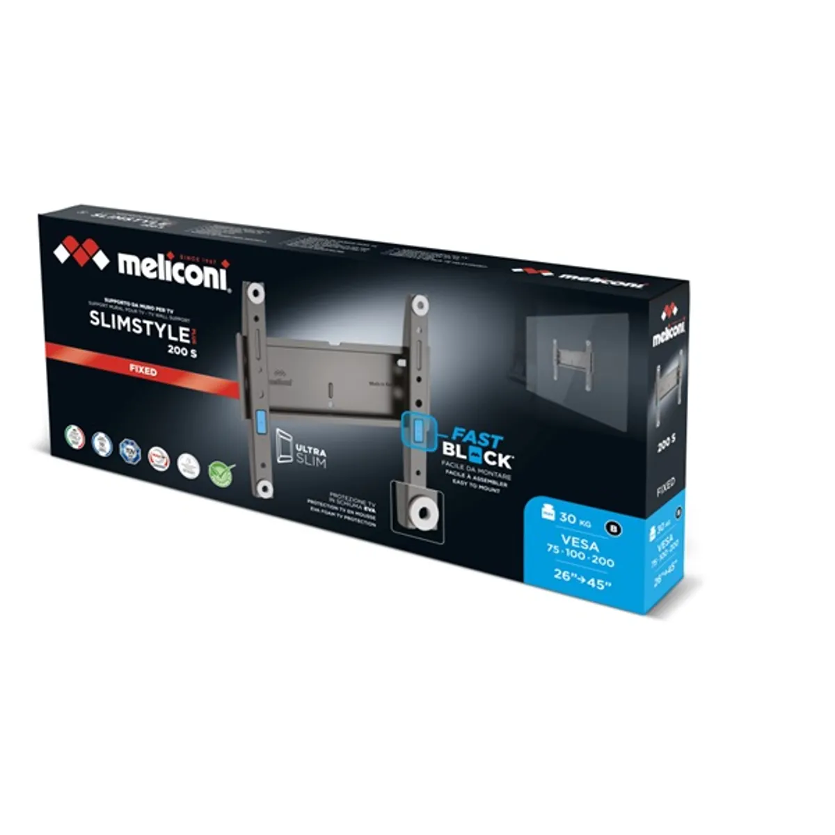 Meliconi 480956 Slimstyle Plus 200S DW 14"-45" fix fali TV konzol 30 kg 1 db #5