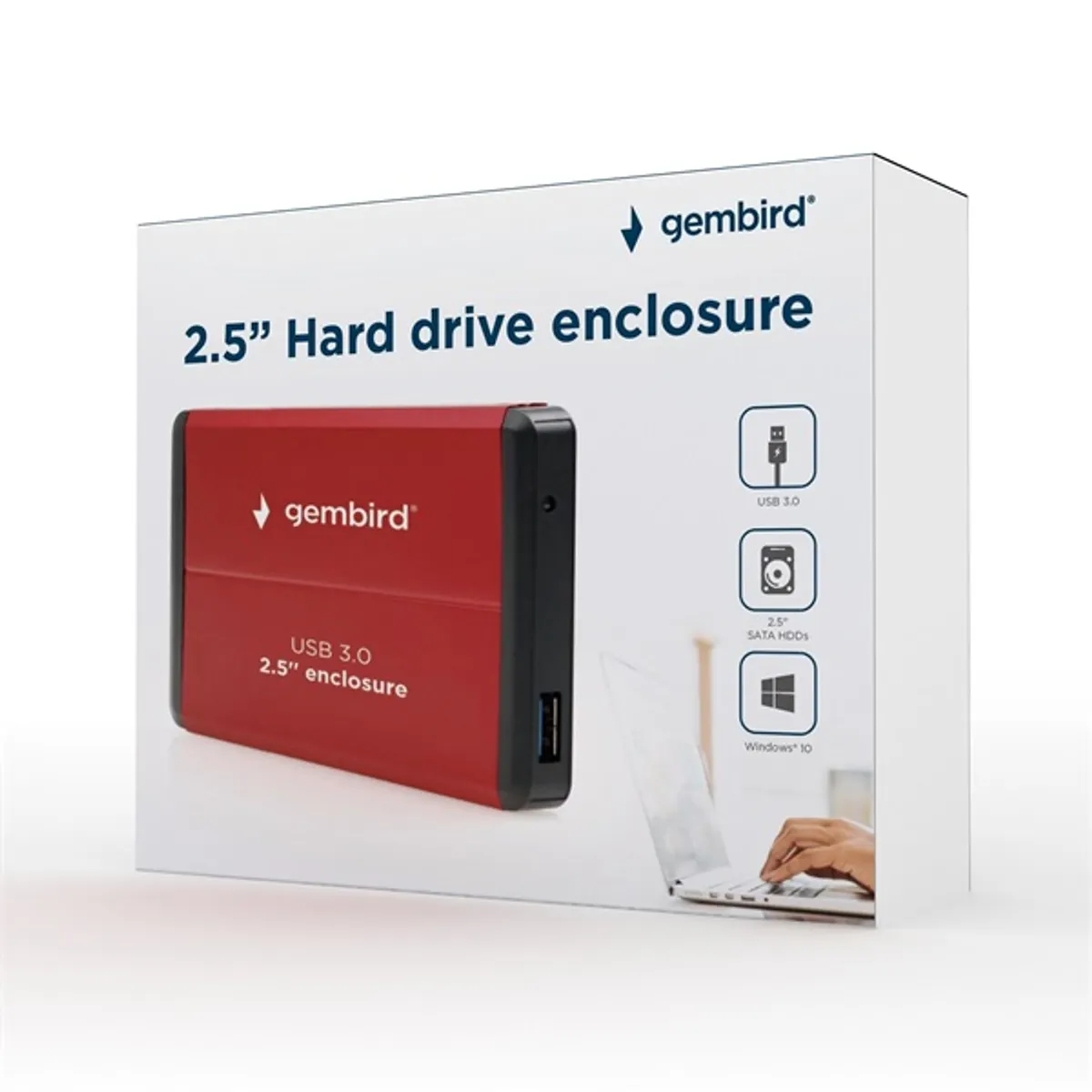 GEMBIRD EE2-U3S-2-R 2.5" USB 3.0 SATA HDD SSD ház alumínium piros #5