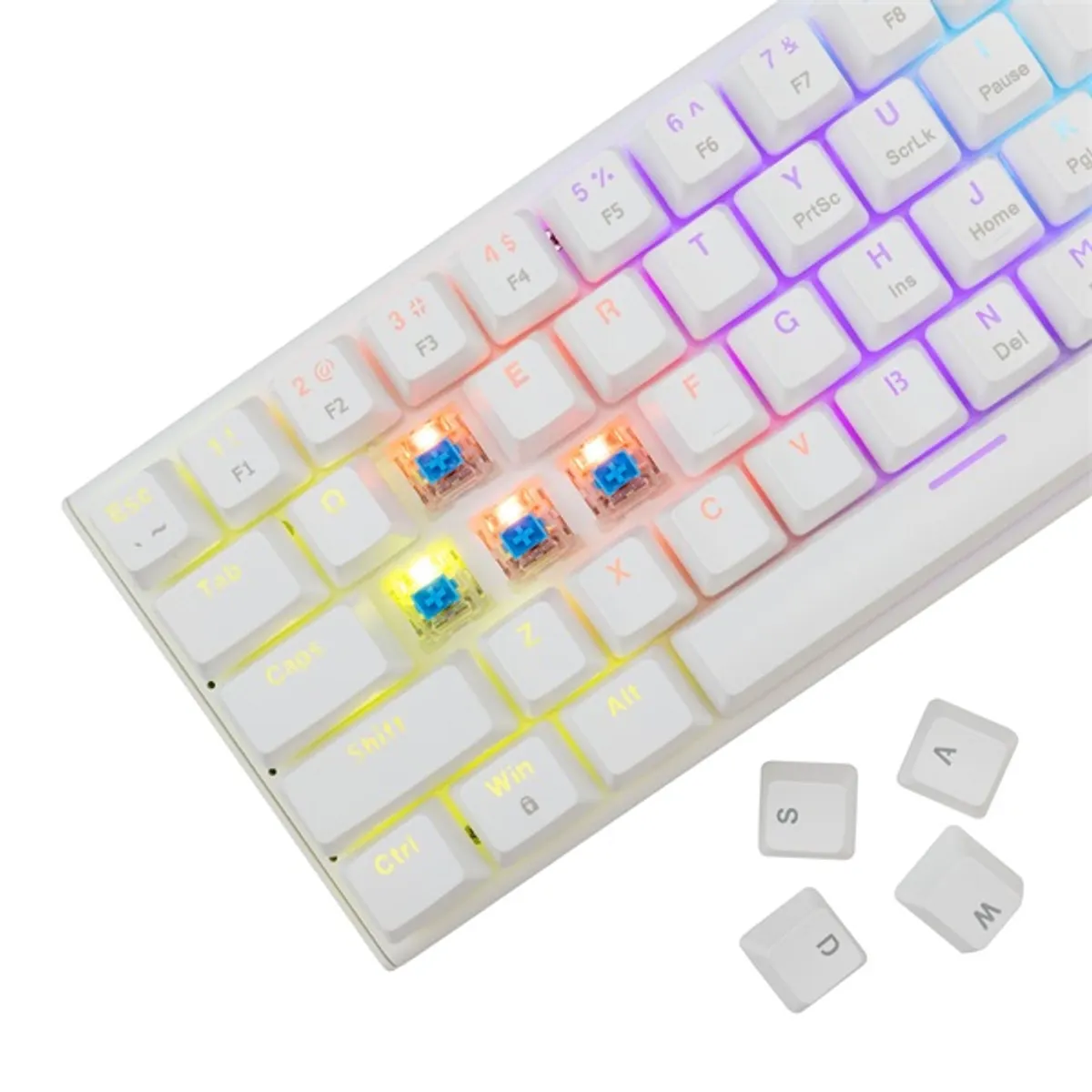 White Shark WS GK-002221V2-W/BL-US Wakizashi 2 fehér, kék kapcsoló, mechanikus Type-C RGB világítás #3