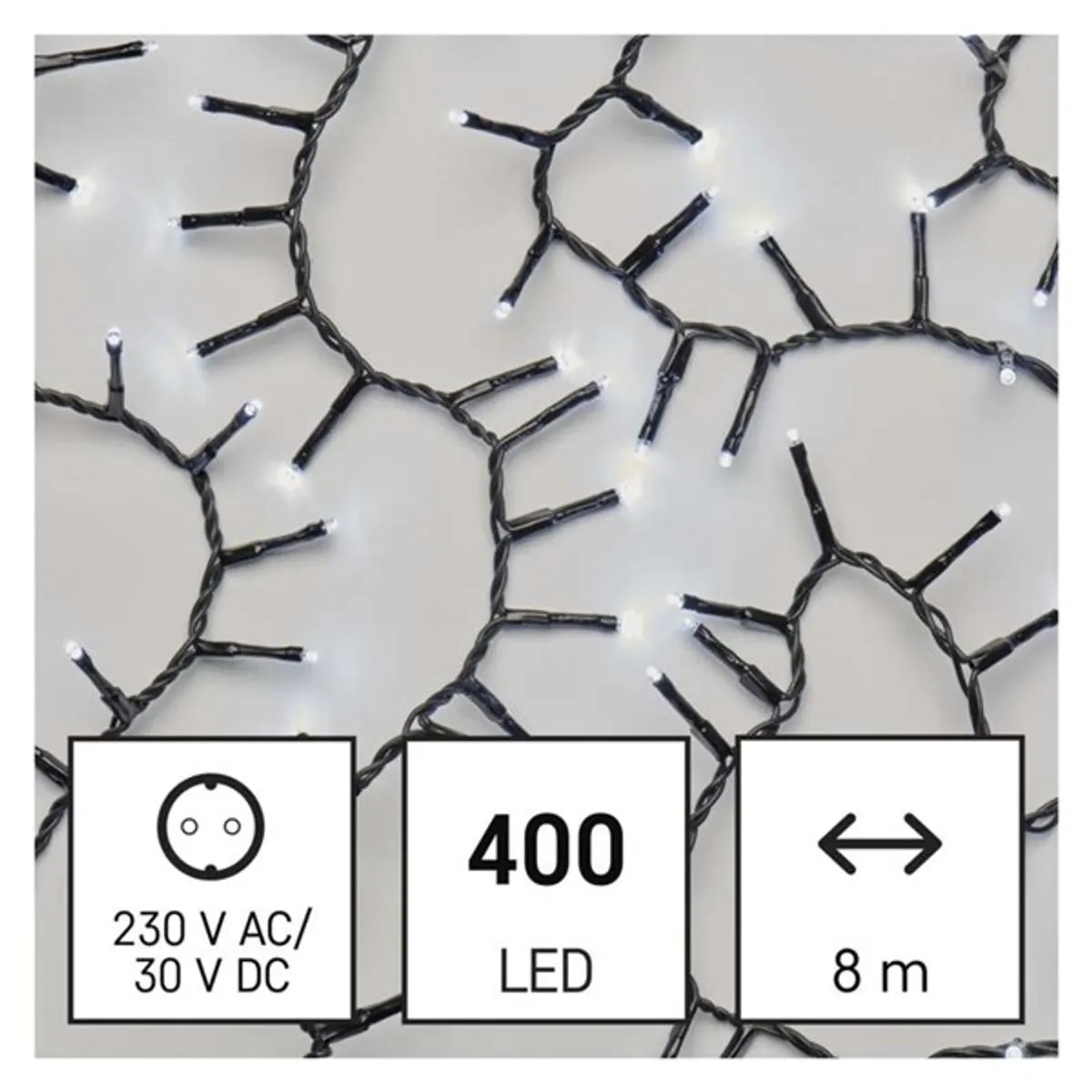 EMOS D4BC02 LED karácsonyi fényfüzér süni 8 m 400 LED IP44 hideg fehér #3