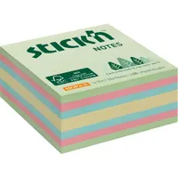STICK N 21891 Kockatömb 76x76 mm 400 lap öntapadó pasztell mix FSC minősített zöld