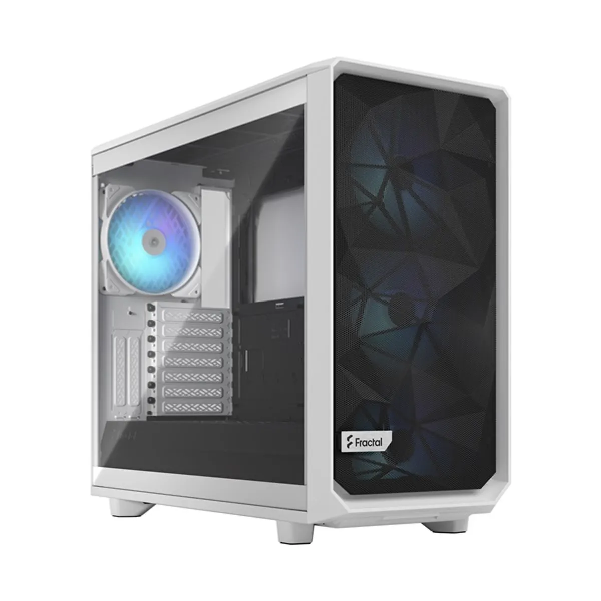Fractal Design Meshify 2 RGB FD-C-MES2A-08 Fehér E-ATX 360 mm radiátor támogatás 4 Aspect 14 RGB PWM előre telepített ventilátor #1