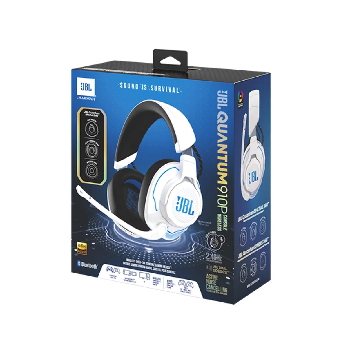 JBL JBLQ910PWLWHTBLU Quantum 910P vezeték nélküli gamer fejhallgató fehér-kék #9