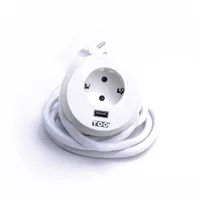 TOO GPS-200-1W süllyesztett elosztó fehér 1x SCHUKO USB-A 5V 2.4A 1,8 m IP20