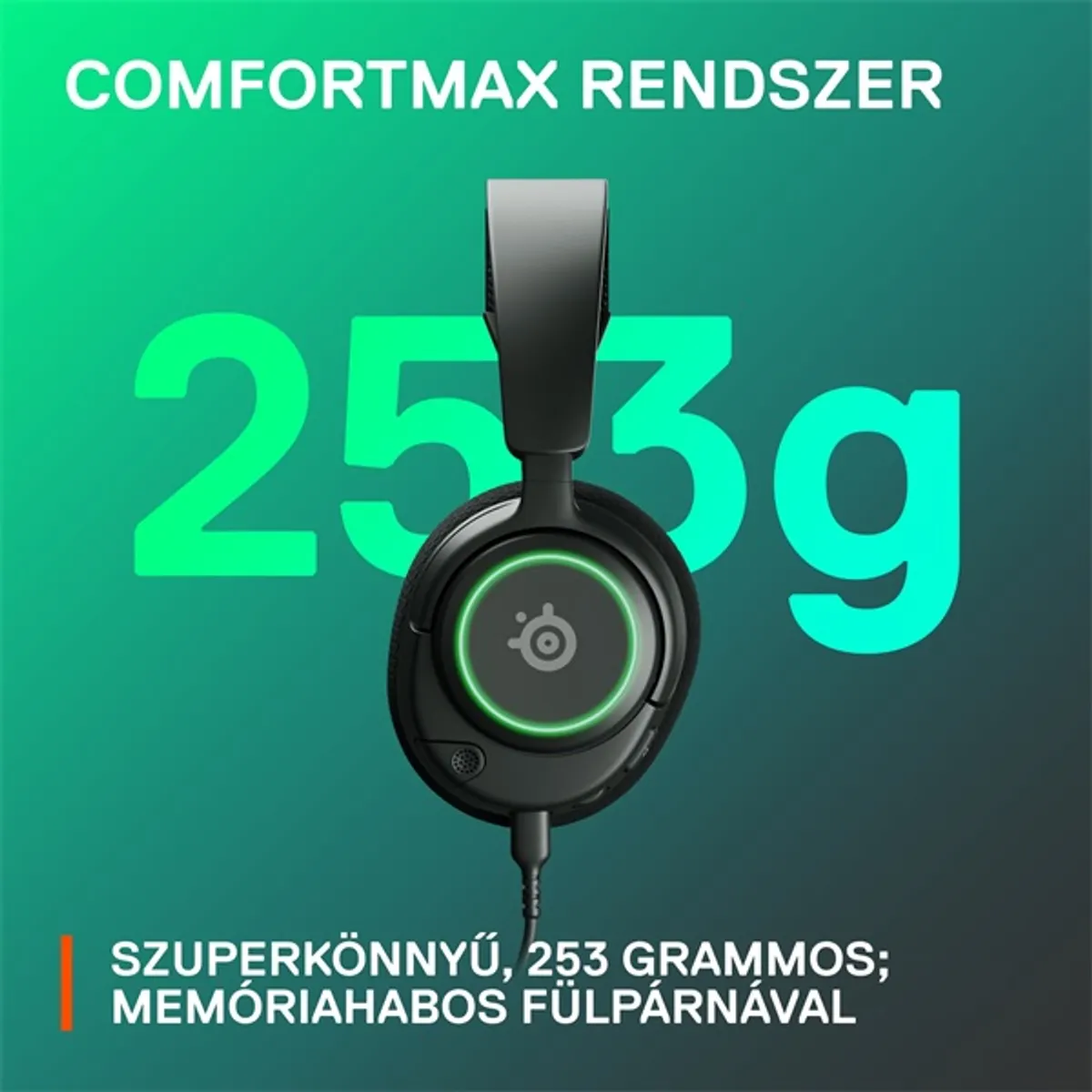 STEELSERIES 61631 Arctis Nova 3 fekete gamer usb-c vezetékes 40 mm hangszóró 20-22000 Hz 36 ohm -38 dB mikrofon #9