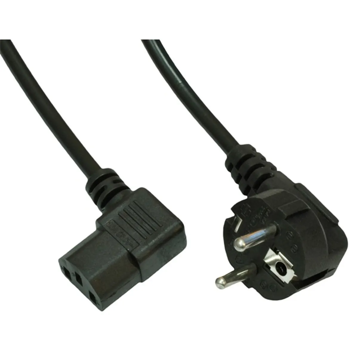 AKYGA AK-PC-12A tápkábel IEC C13 CEE 7/7 90 fokos 3 m fekete 10 A 250 V #1
