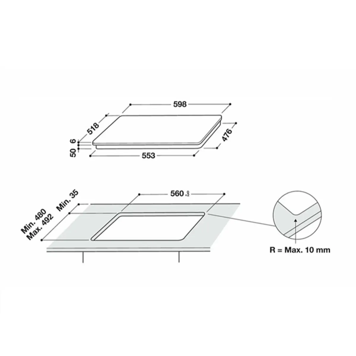 Whirlpool 869991572080 WL B5860 AL fekete 4 zónás indukciós beépíthető főzőlap #4