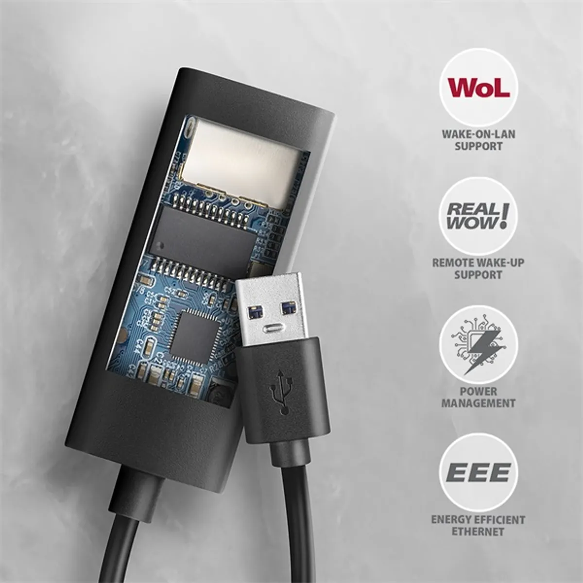 AXAGON ADE-AR usb-a gigabit ethernet adapter fekete 15 cm rj45 usb 3.2 a #5