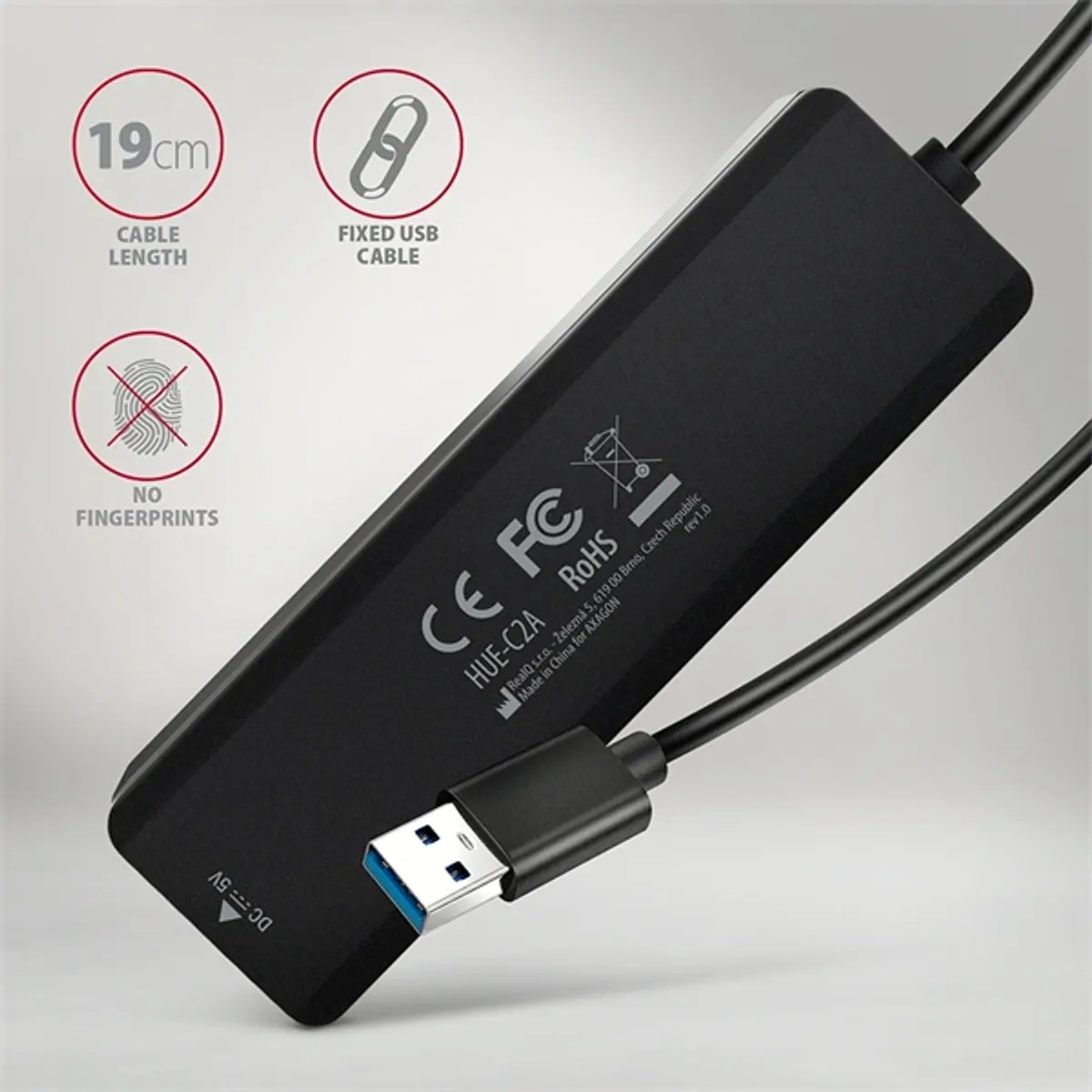 AXAGON HUE-C2A usb hub külső tápos 4-portos #5