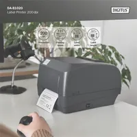 DIGITUS DA-81020 Címkenyomtató 203 dpi USB, RS232, Ethernet hőtranszfer és közvetlen hőnyomtatás 127 mm másodpercenként 108 mm #5