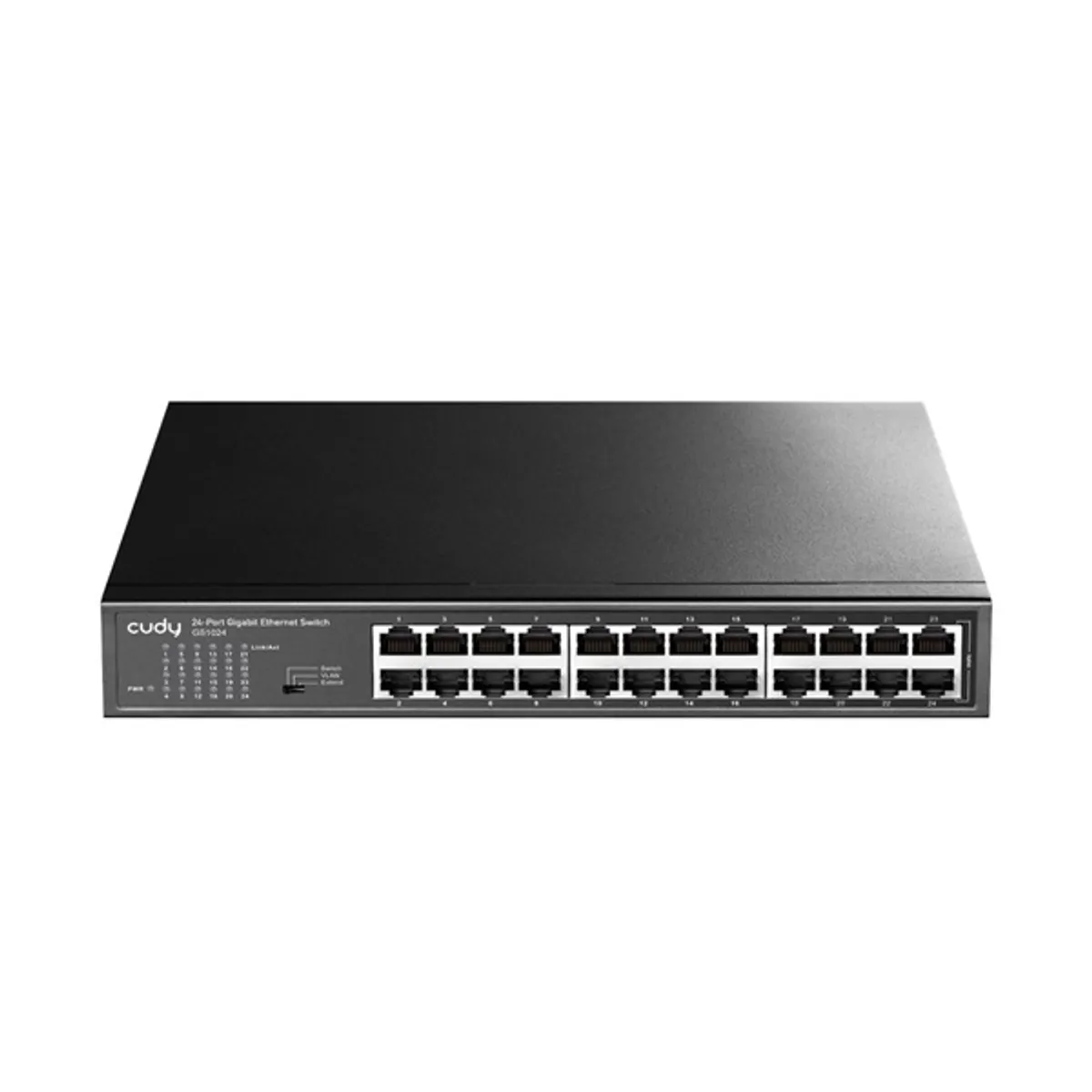CUDY 00225773 GS1024 24-portos gigabit nem menedzselhető switch rackbe-szerelhető fémház fekete #1