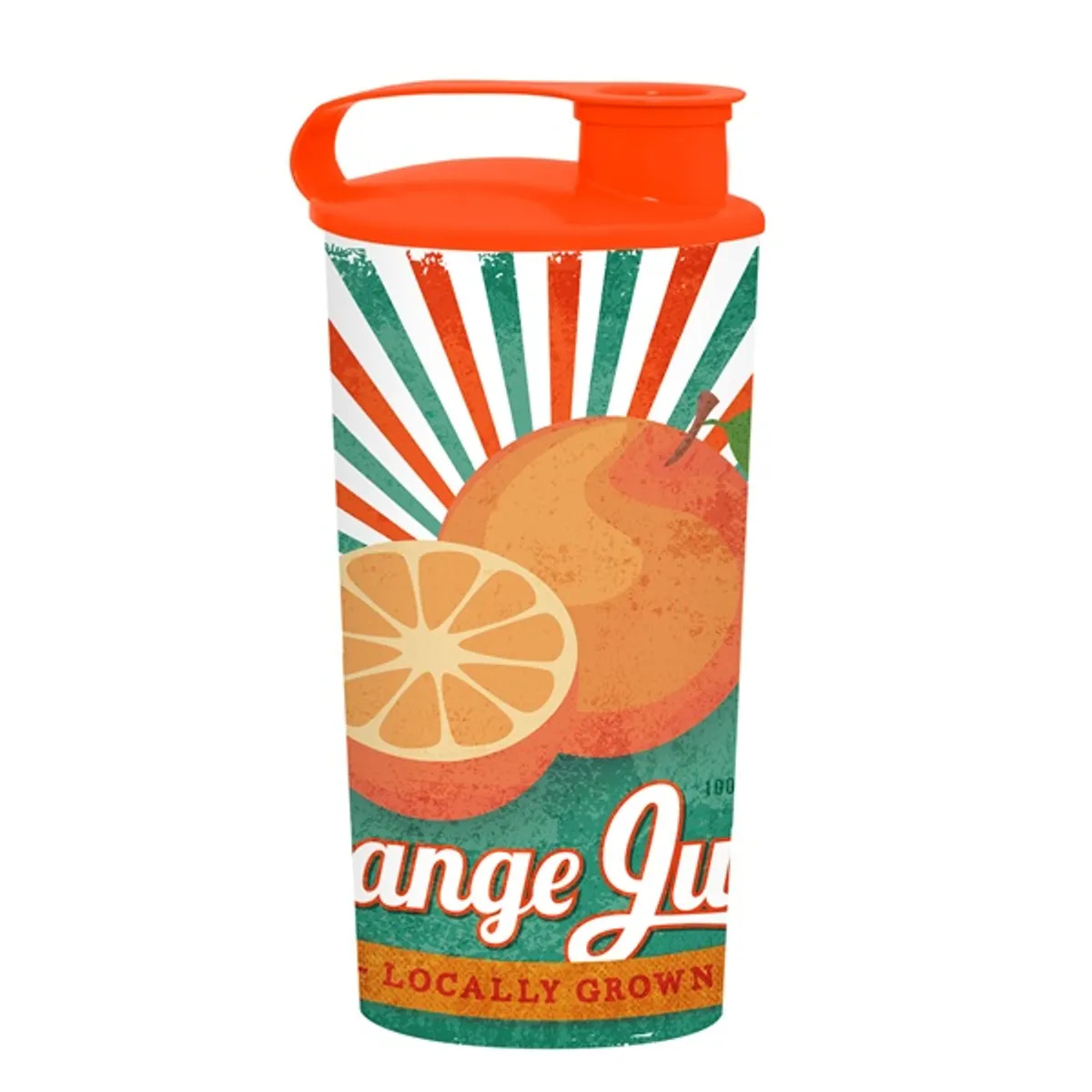 SOLMAZER 161924-028 Orange Juice mintás pohár tetővel 0,47l #1