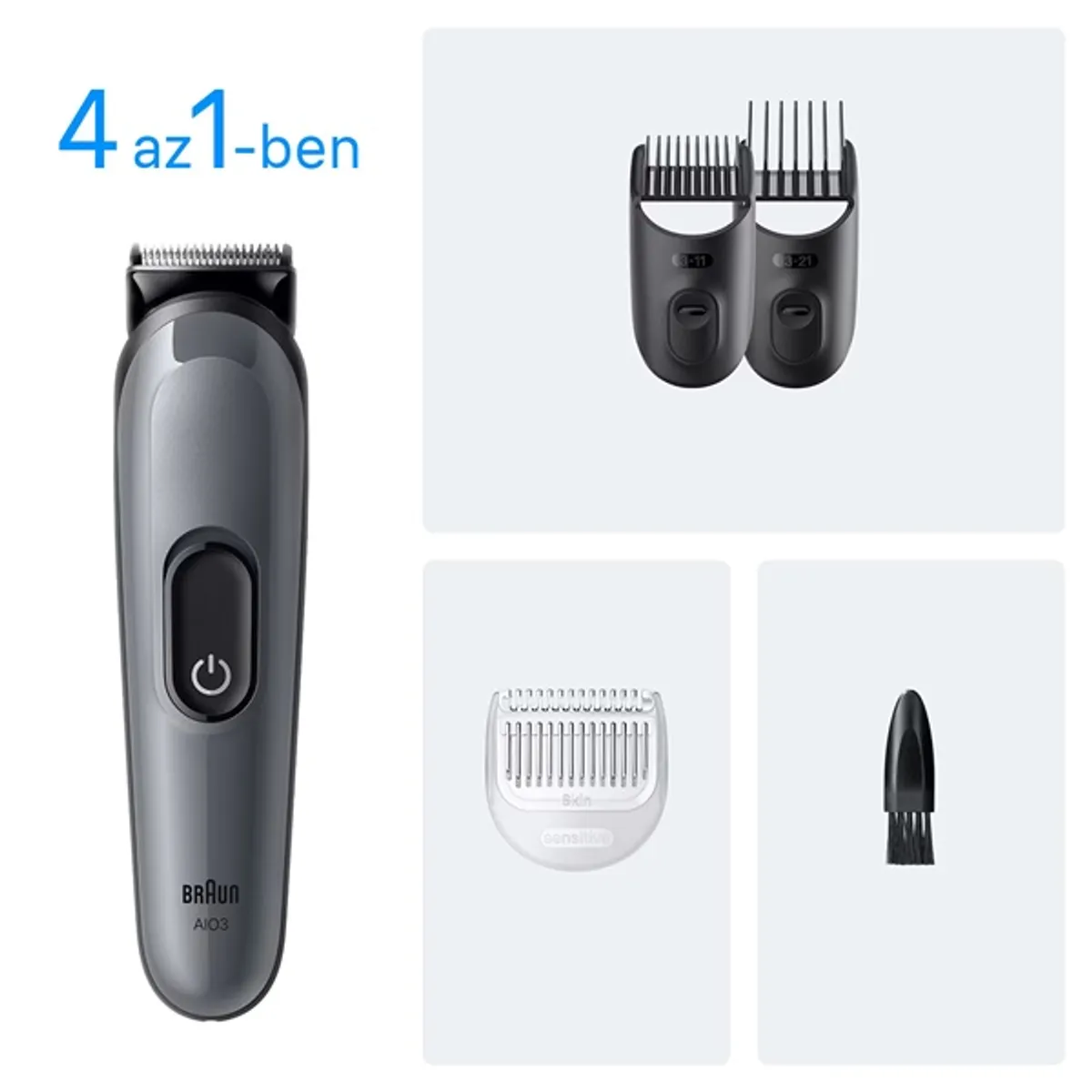 Braun 10AS490186 AIO 3500 0,5-21mm 14 hosszbeállítás 3 fésű precíziós vágó vezetékes és vezeték nélküli 50 perc #3