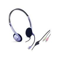 Genius 31710037100 2.0 headset fekete-lila gamer pc mac tablet mobiltelefon mp3 180 cm 3.5mm hangerő szabályzó balos mikrofon 20-20000 Hz 108 dB 32 ohm