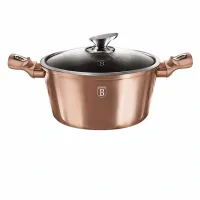 Berlinger Haus BH/6194 Metallic Line Rosegold Edition 30 cm kovácsolt alumínium 8 L 3 rétegű márvány bevonat turbo indukciós talp fedővel #2