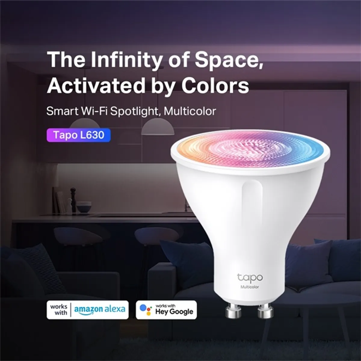 TP-LINK TAPO L630 LED fényforrás GU10 okos RGB szabályozható szín távvezérlés 350 lm élettartam 15000 h kapcsolási ciklusok 15000 #2