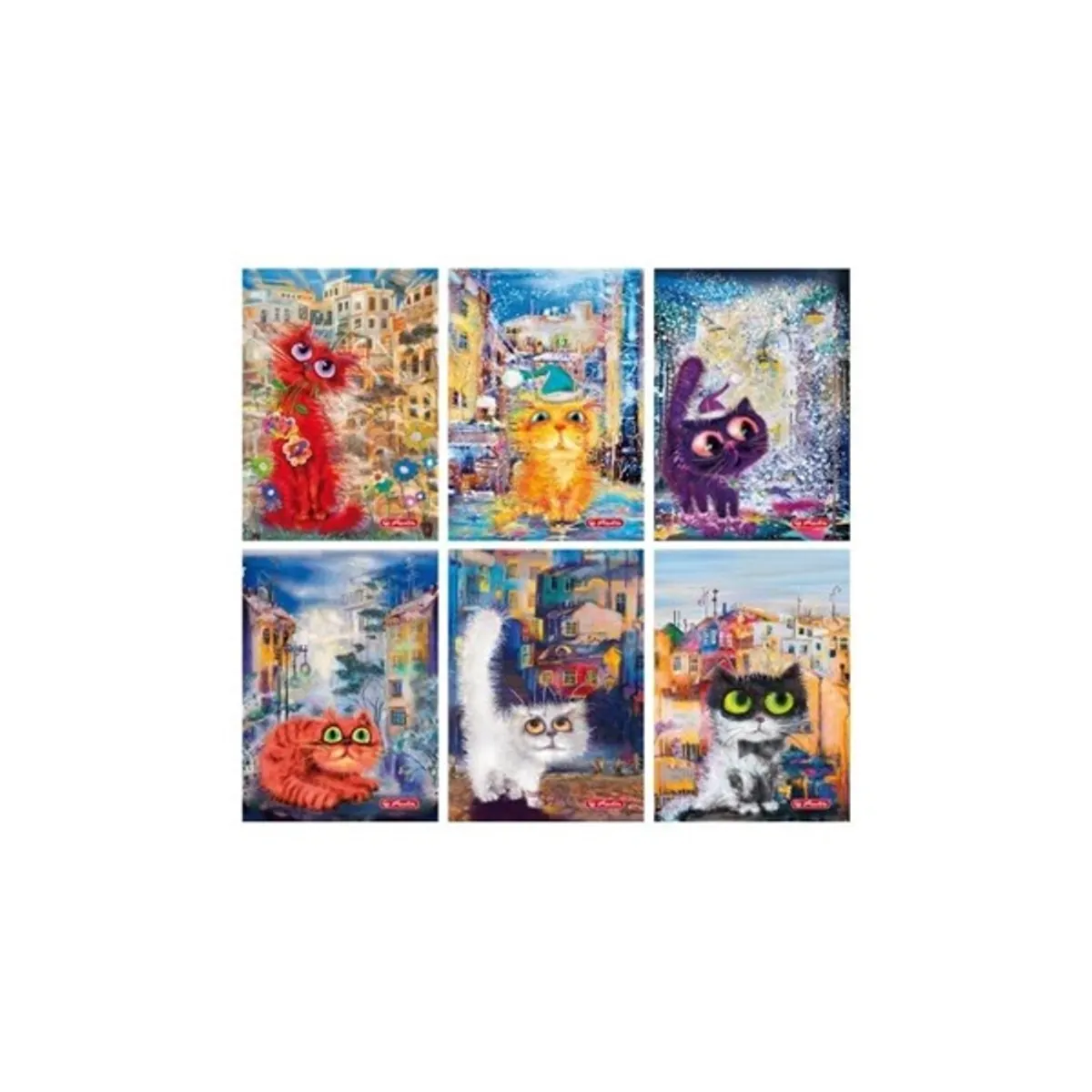Herlitz 09575382 Crazy Cats kockás füzet A5 60lapos álló pp #1