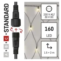 EMOS D1DW01 háló fényfüzér 2x1,5 m kábel 200 cm meleg fehér IP44 LED 160 4 W #7