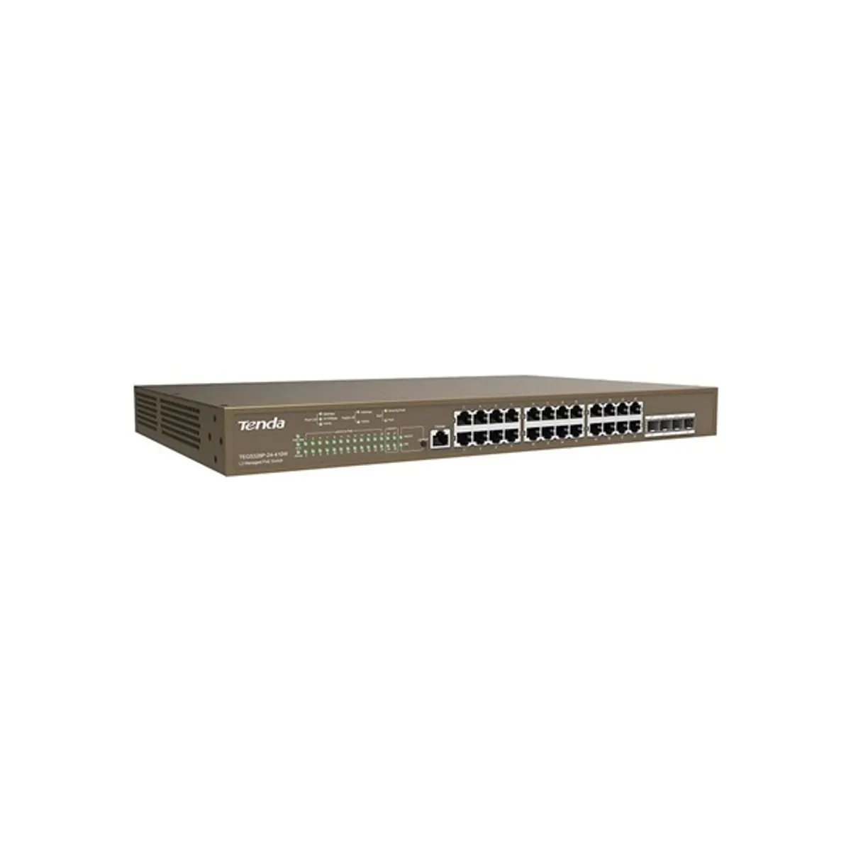 TENDA TEG5328P-24-410W TEG5328P-24-410W L3 menedzselhető PoE switch 24x PoE+ port 370W 4xSFP rack-mount #2