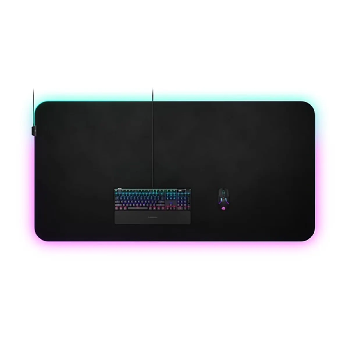 SteelSeries 63524 QcK Prism Cloth 5XL 1600x800x4mm csúszásgátló alap rgb világítás fekete #1