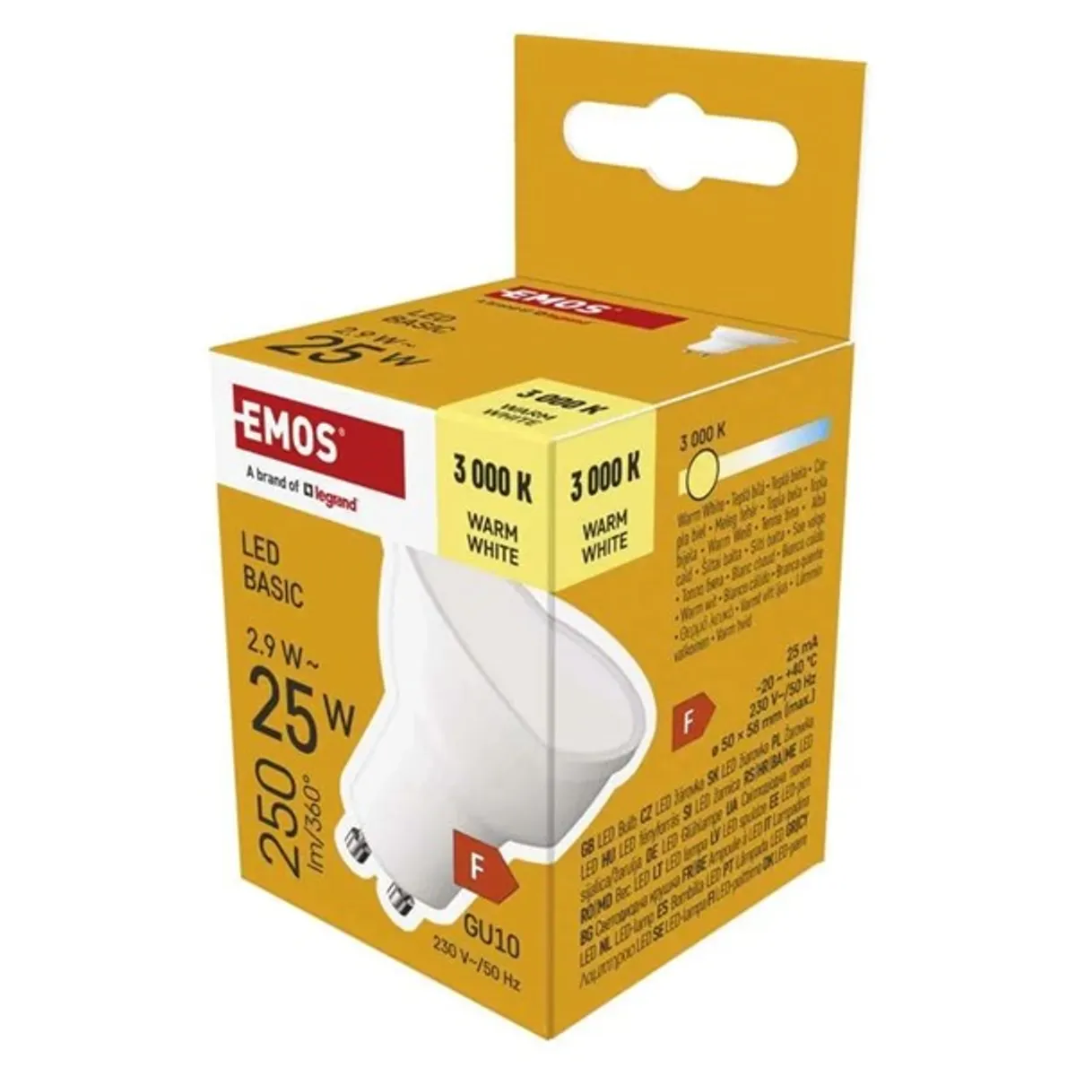 EMOS ZL8F02 GU10 LED fényforrás 3W 250 lm 3000 K meleg fehér 230 V #2