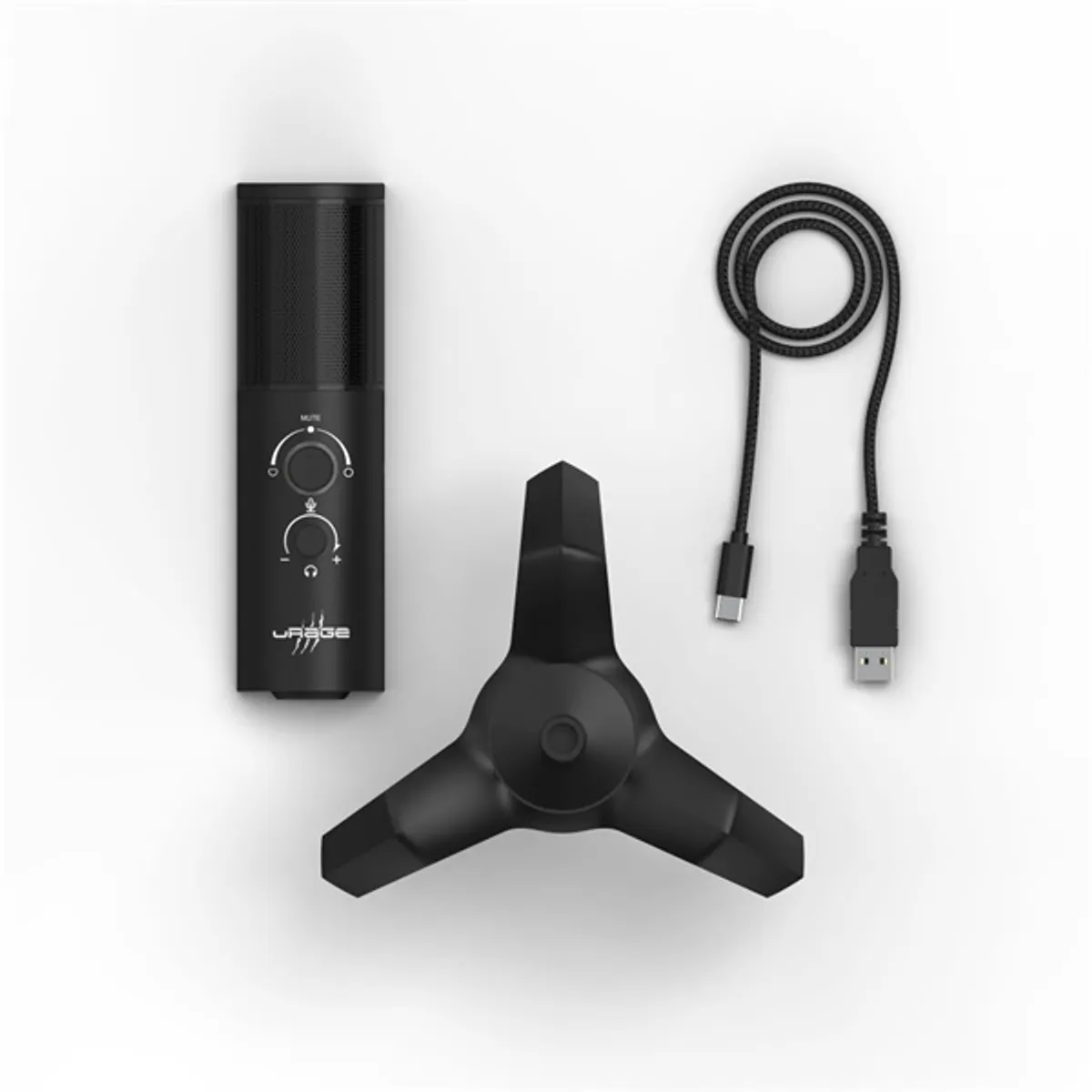 URAGE 00186059 Stream 750HD USB gamer mikrofon kardioid és multidirekciós mód, pop szűrő, fém láb, 3,5 mm monitor kimenet, 2,5 m kábel, fekete #3