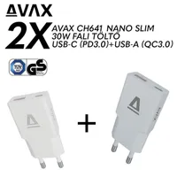 AVAX AVAX_CH6411 CH641W CH641LB 30W GaN USB-C USB-A gyorstöltő