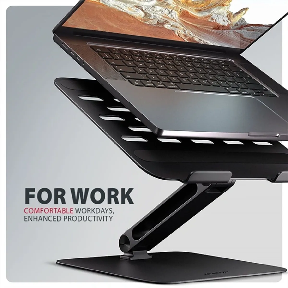 AXAGON STND-LQB állvány 10" - 17.3" laptop és táblagép, csúszásmentes alumínium, 205 mm magasság, dőlésszög 0-180 fok, összecsukható, fekete #4