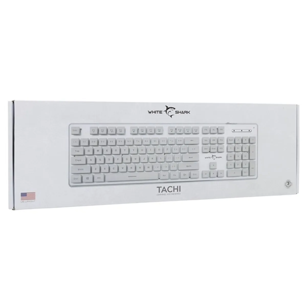 White Shark WS GK-003241W-US TACHI US fehér LED gamer billentyűzet membrán 104 105 billentyű USB 2.0 1,5 m #7