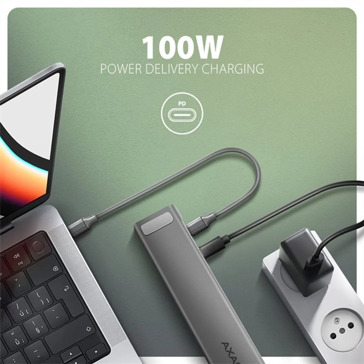 AXAGON HMC-10HLS LONGER 9in1 dokkoló USB-C HDMI LAN SD MicroSD 6 USB 25 cm #5