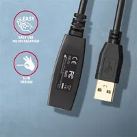 Axagon ADR-215 aktív USB hosszabbító kábel 15 m fekete USB A apa USB A anya #3