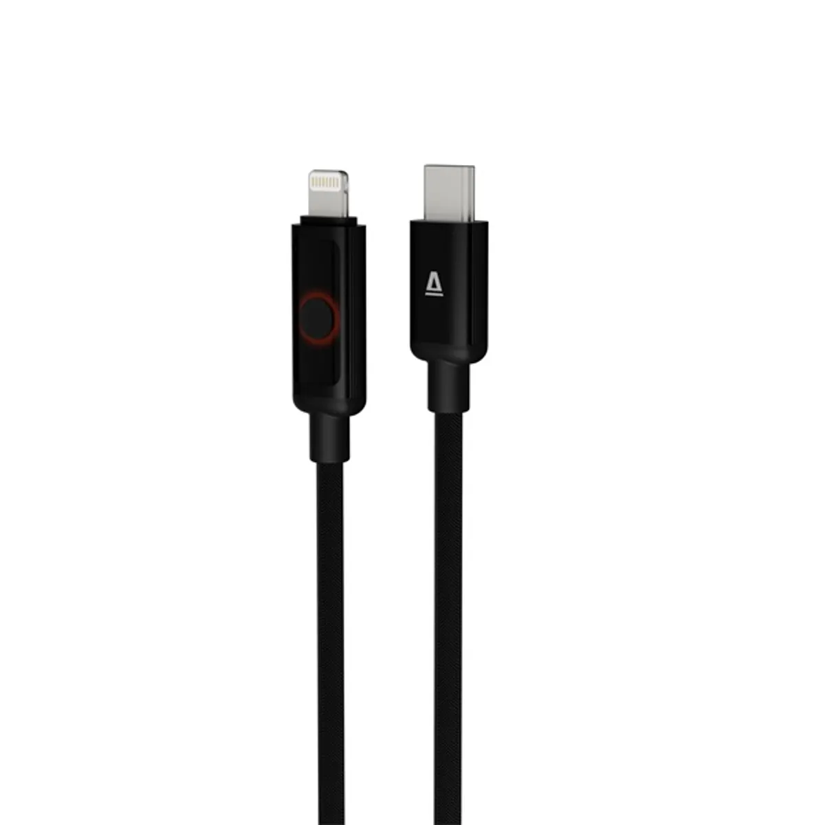 AVAX CB651 Pulsey 100 cm 27W USB-C - Lightning szürke fonott gyorstöltő LED kábel #2