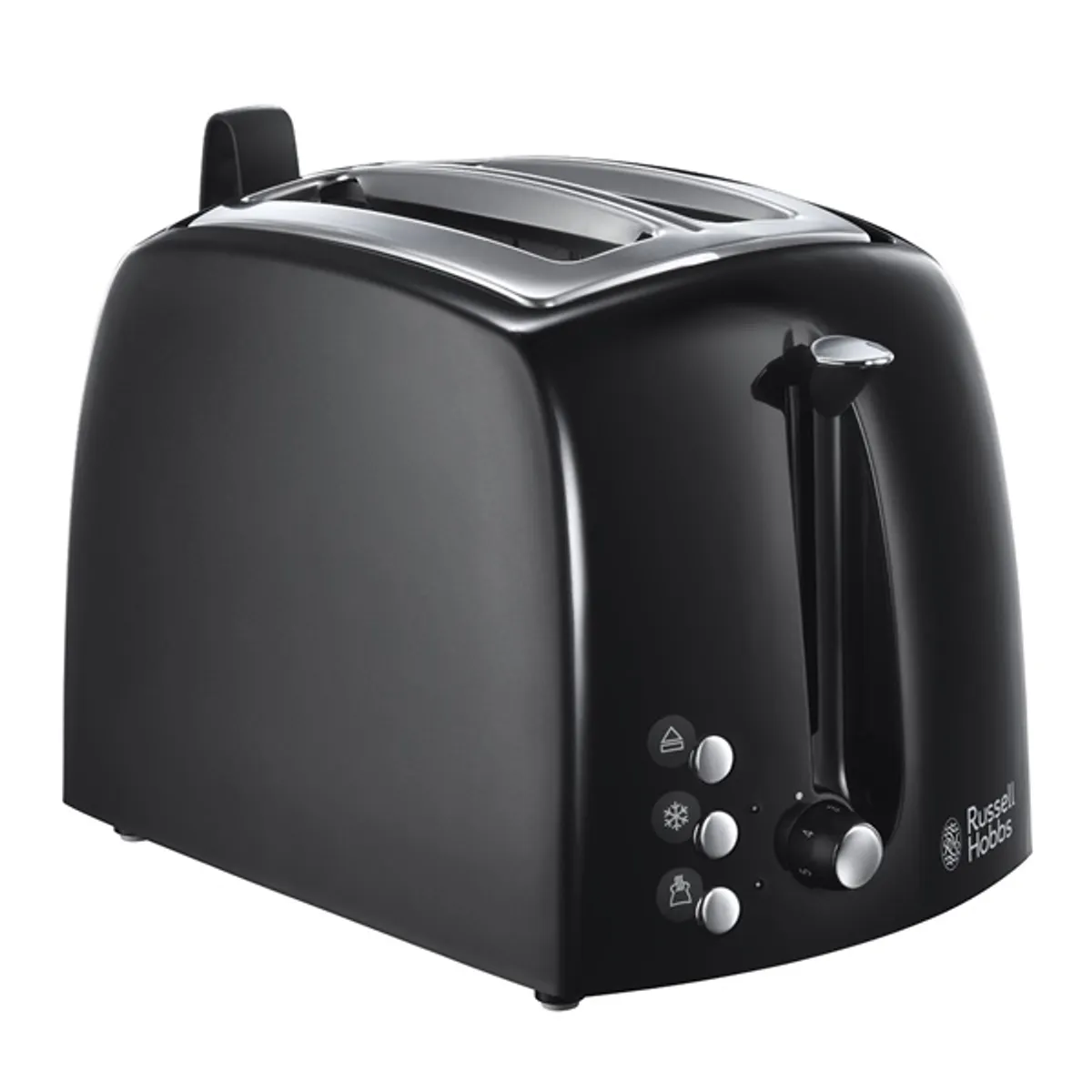 Russell Hobbs 23320036002 Textures Plusz fekete 2 szeletes kenyérpirító 850 W automatikus szeletkiemelés morzsatálca zsemlemelegítő #1