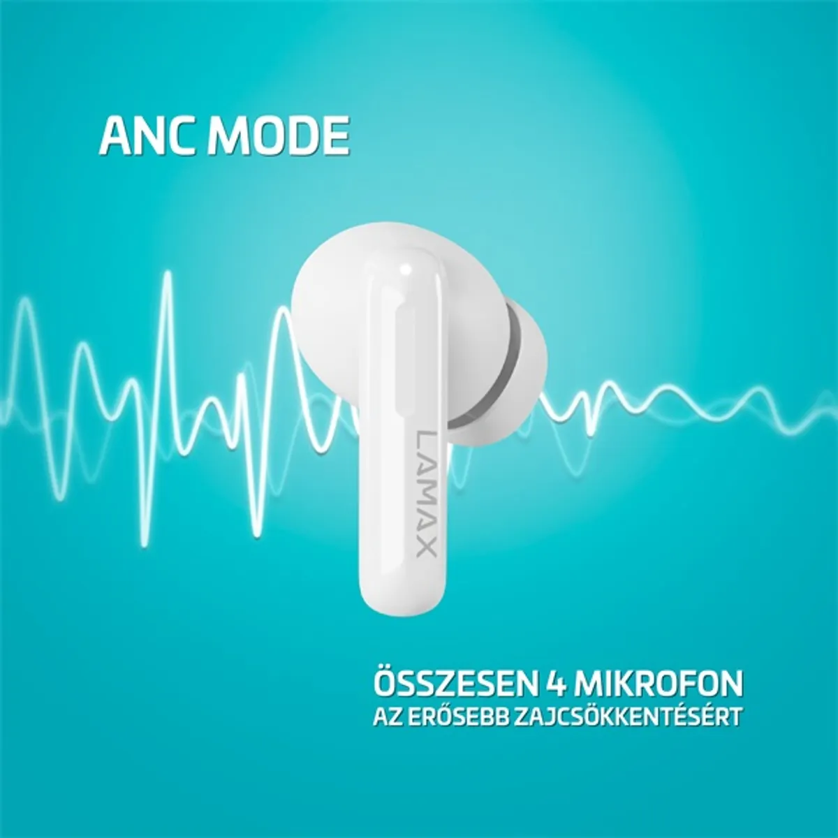LAMAX LXIHMCPS1PSWA Clips1 Plus Aktív zajszűrés pass-through Bluetooth 5.3 20-20000 Hz USB-C 8 óra töltőtokkal 42 óra fehér #4