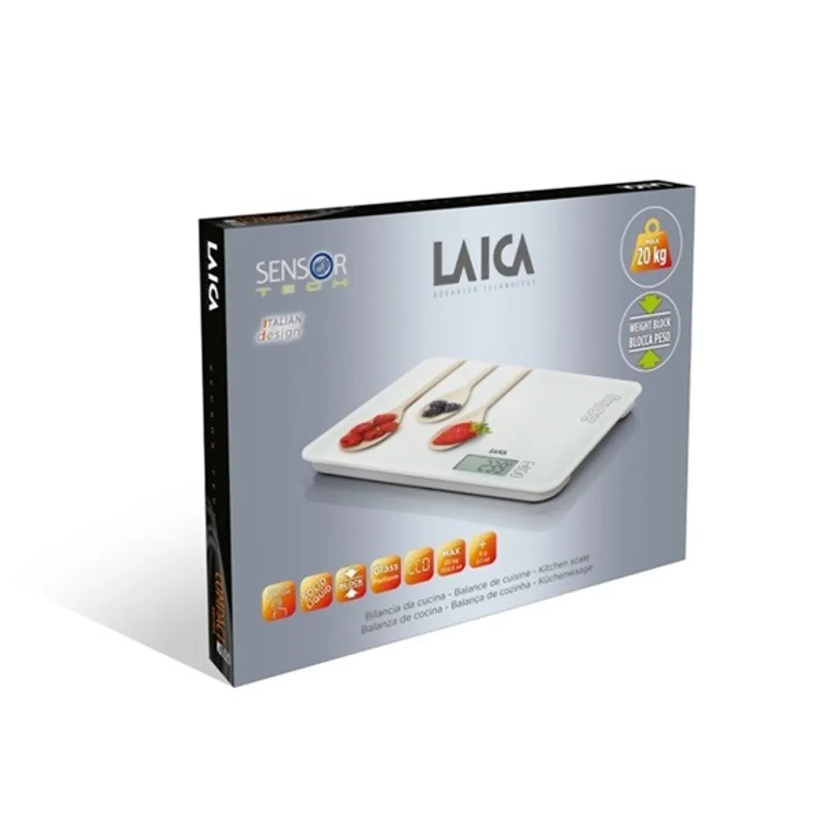 Laica KS5020W Konyhamérleg 20,0 kg 1 g Digitális kijelző Fehér mintás #2