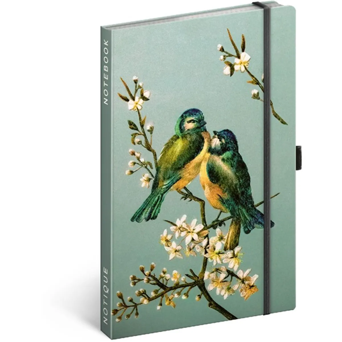 REALSYSTEM 5416-BI Birds keményfedeles notesz 86 lap mintás felület jelzőszalaggal belső zseb tolltartó #1