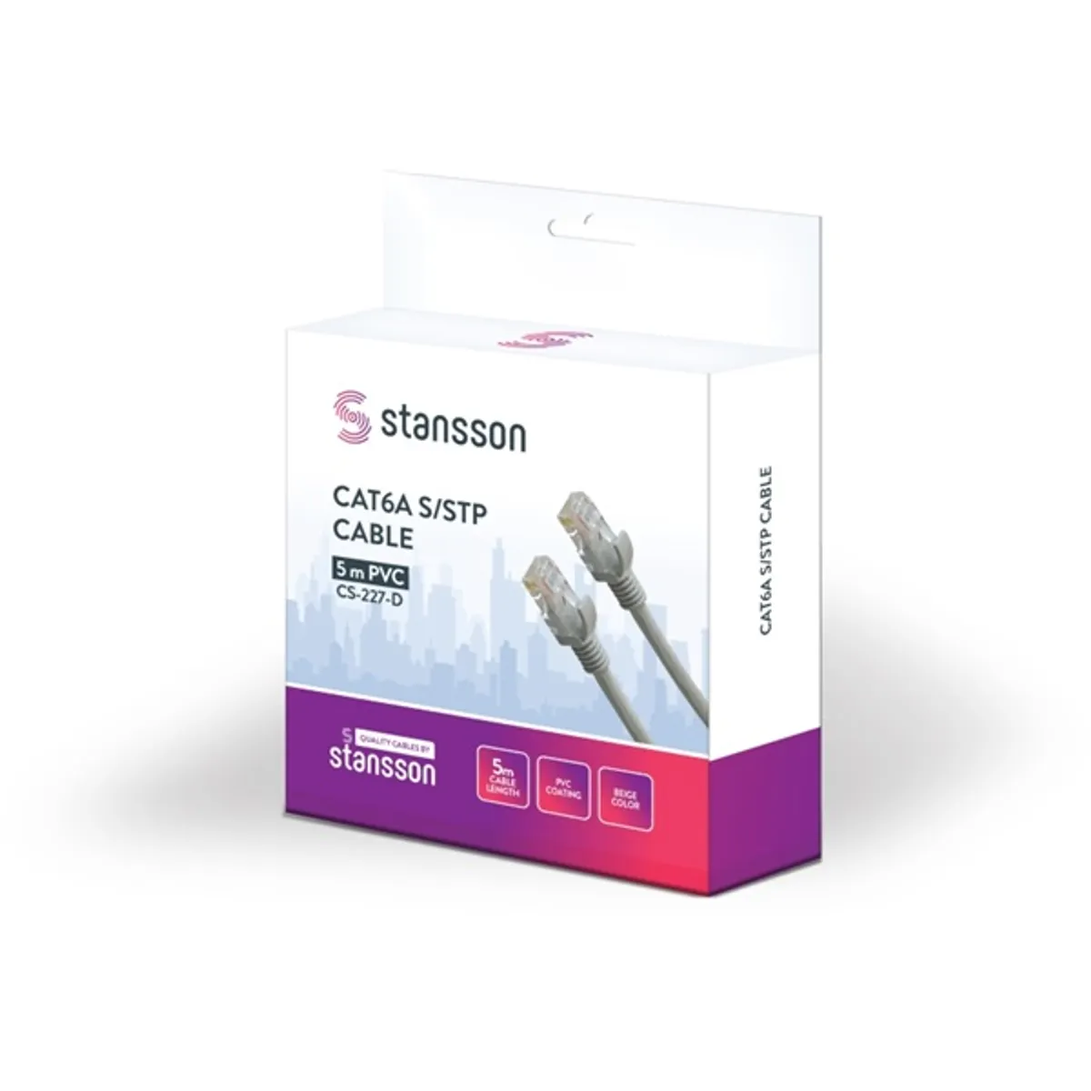 Stansson CS-227-D Cat6a utp kábel sstp pvc borítás 5 m bézs #1
