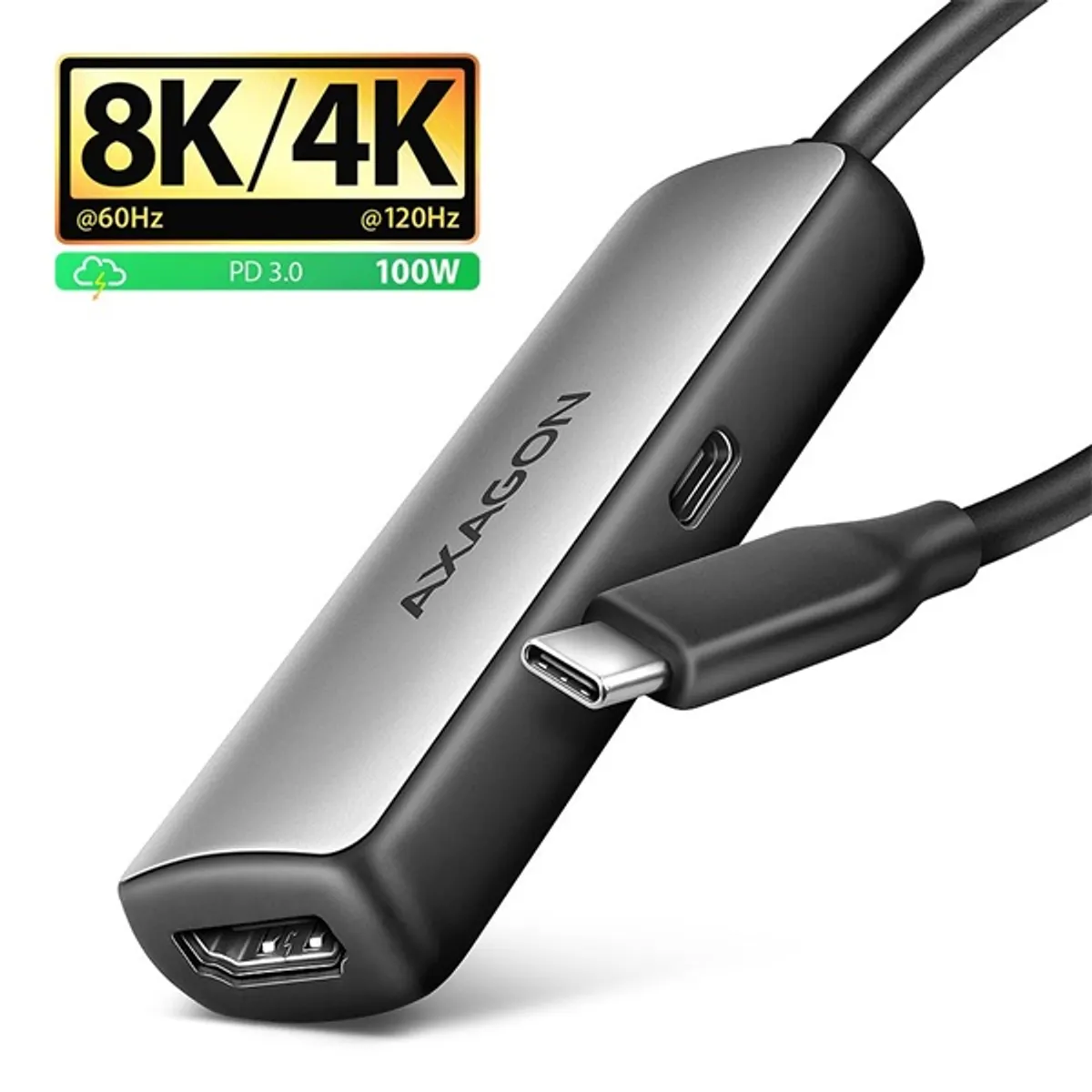 AXAGON RVC-HI8KPD USB-C HDMI 2.1 adapter 16 cm 8K60Hz PD 100W #1