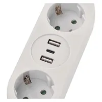 Emos P0221U Elosztó Schuko 1x USB-C 2x USB-A 150 cm fehér #2