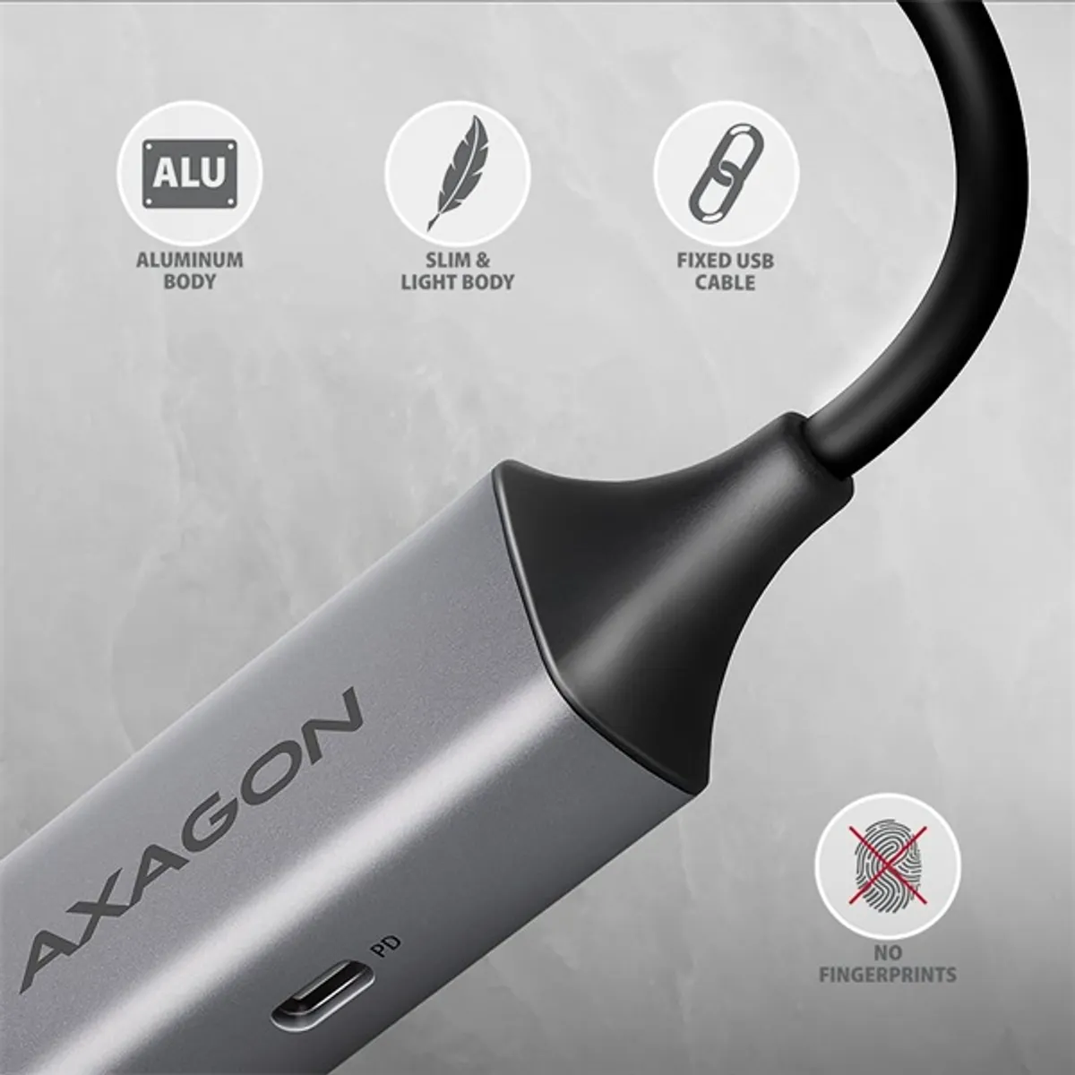 Axagon ADE-TXPD USB-C gigabites Ethernet adapter ezüst fekete 15 cm RJ-45 #5