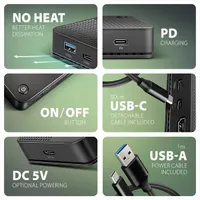 AXAGON HMC-U4 USB4 dokkoló 6 db USB-C és USB-A HDMI 1 DisplayPort 1 SD; Micro SD 3,5 mm jack #6