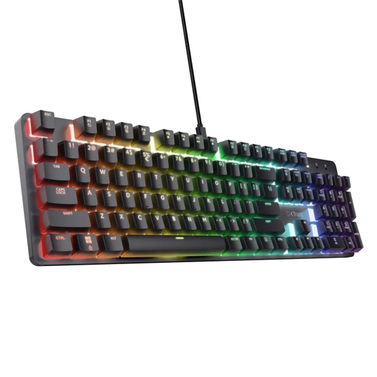 TRUST 25683 GXT871 Zora mechanikus gamer billentyűzet USB 16,8 millió RGB N-billentyű rollover numerikus keypad alumínium korpusz 1,8 m USB-kábel #2