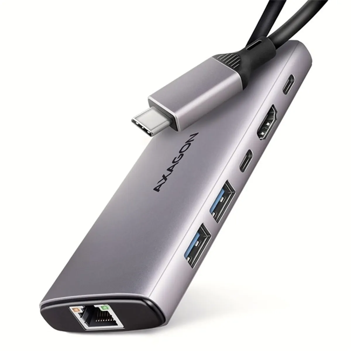 AXAGON HMC-6G2L USB-C 6in1 hub USB-C 10Gbps HDMI 4K60 2x USB-A 10Gbps RJ-45 1Gbps PD 3.0 100W 15 cm #1