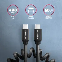 AXAGON BUCM-CM10TB Twister USB-C 2.0 kábel 0,6 m fekete #2