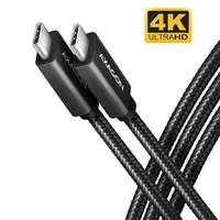 Axagon BUCM32-CM05AB Type-C PD 100W 4K HD USB-C adat- és töltőkábel 0,5 m fekete
