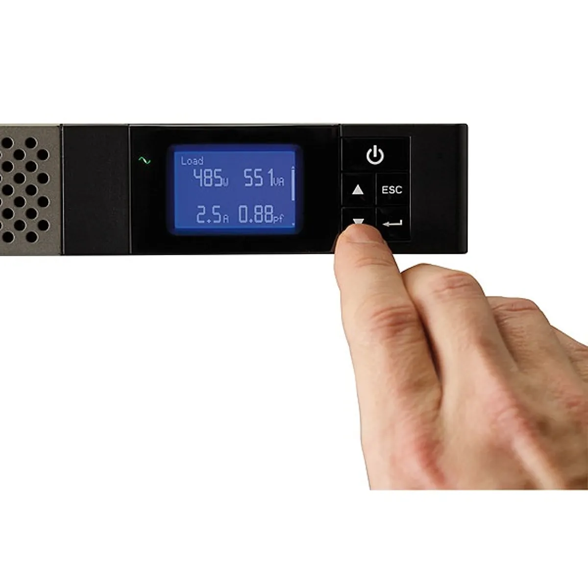 Eaton 5P850IR 5P 850VA 1U rack vonali-interaktív UPS 600W 4x IEC C13 bemenet IEC C14 USB RS232 LCD #1