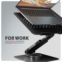 Axagon STND-LRB laptopállvány 360° forgatás, dupla zsanér, kihúzható kar, fekete, 10–17.3" készülékekhez #6