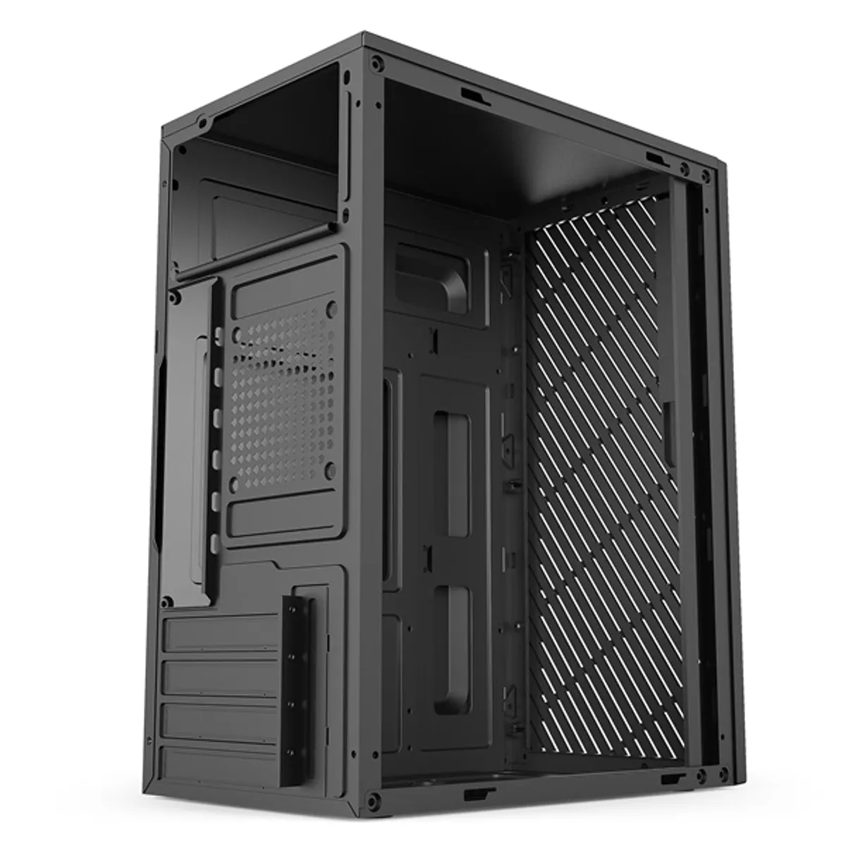 IRIS Q2517 számítógépház fekete mATX táp nélküli 3,5" belső hely 1 db 2,5" belső hely 1 db #6